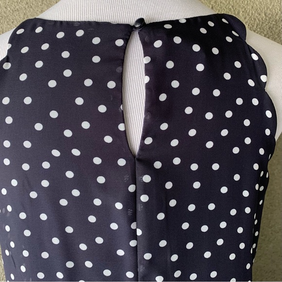 🔥5/$20🔥 “Fortune + Ivy” Navy Polka Dot Mini-Dress size M - Picture 9 of 12